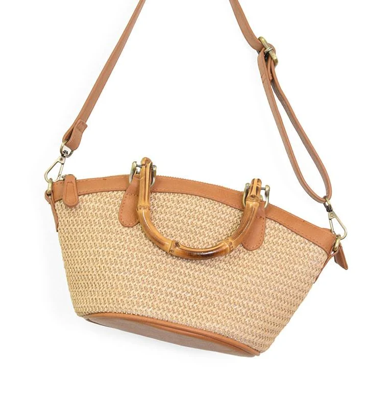 bag Joy Susan Women's Millie Natural Straw Crossbody Bag with Bamboo Handle Joy Susan $86