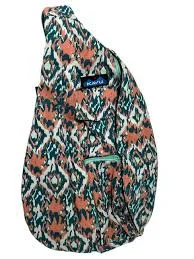 bag KAVU Rope Bag Beach Paint Sling Backpack Crossbody Canvas Teal Coral Print NWT eBay $34.99
