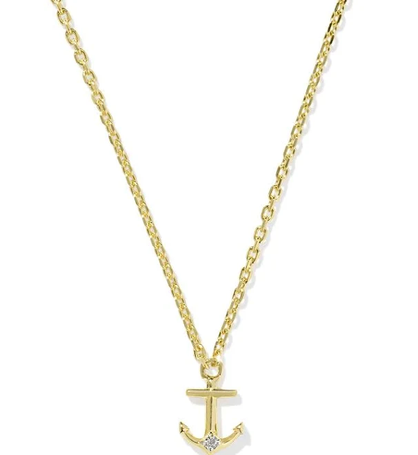 accessory Kendra Scott 18K Gold Vermeil Tiny Anchor Necklace with Topaz Kendra Scott $170