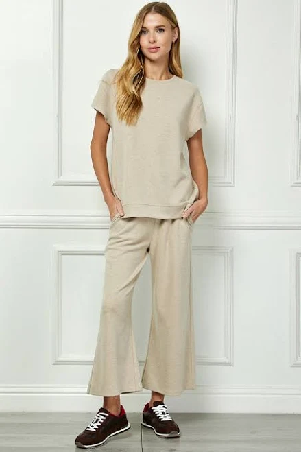 matching set l'a Mour Cropped Loose Fit Pants Set Smock Candy $42