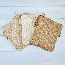 bag Ladies Soft Natural Straw Weave Effect Cross Body Bag with Vegan Leather Strap - 3 Colours Available Etsy $21.06