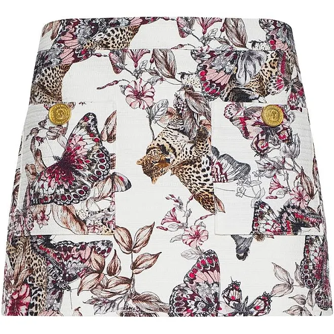 skirt L'AGENCE Women's Cyra Low-Rise Butterfly Print Mini Skirt Saks Fifth Avenue $395