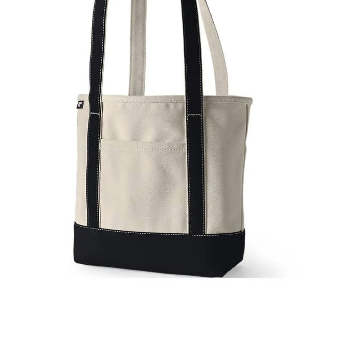 bag Lands' End Medium 5 Pocket Open Top Long Handle Canvas Tote Bag Lands' End $39.95
