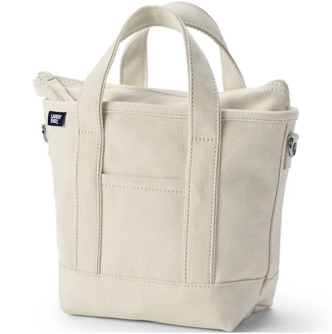 bag Lands' End Small 3 Pocket Zip Top Canvas Tote Bag Lands' End $27.96