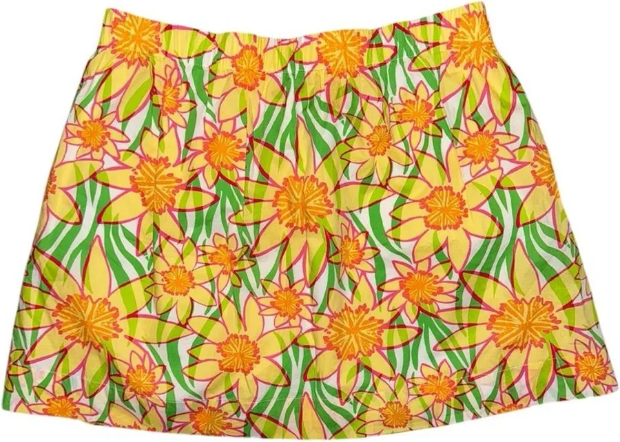 skirt Lilly Pulitzer Sunny Yellow & Green Floral Mini Skirt - Palm Beach eBay $30