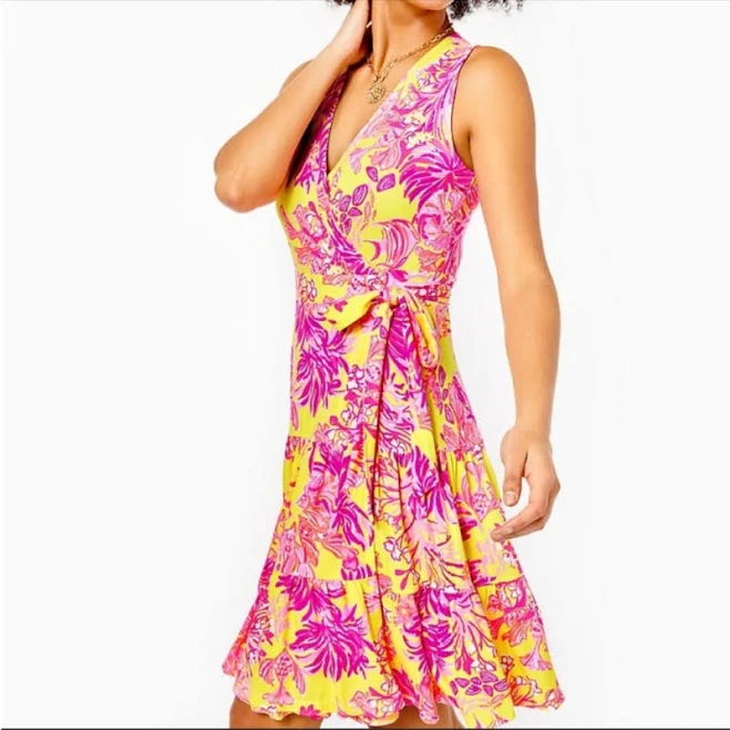 dress Lilly Pulitzer Women's Folly Floral Wrap Dress Poshmark $60