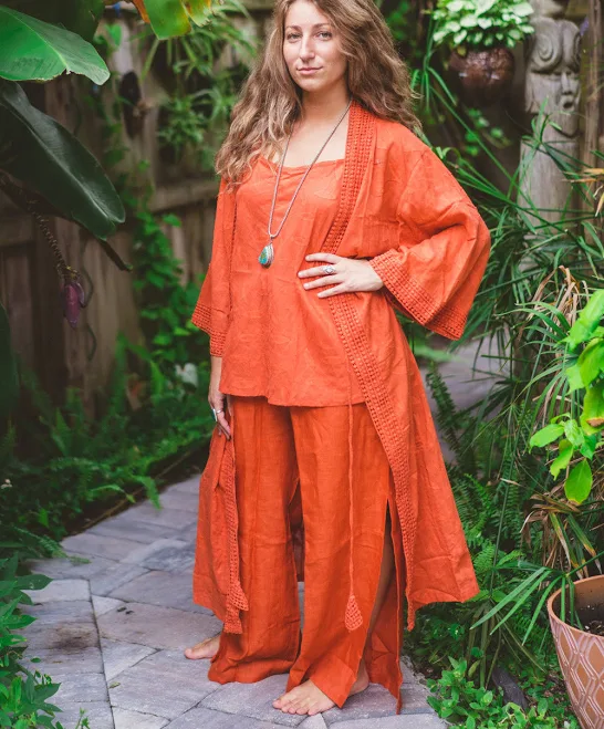 pants Linen Side Slit Pants Midnight Sun $72