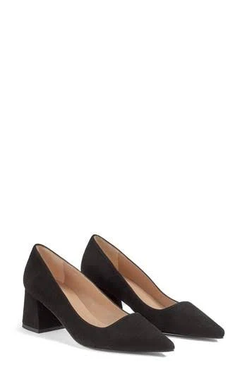 shoes Lk Bennett Womens Bla-Black Sloane Pointed-Toe Suede Heeled Courts Nordstrom Rack $89.97