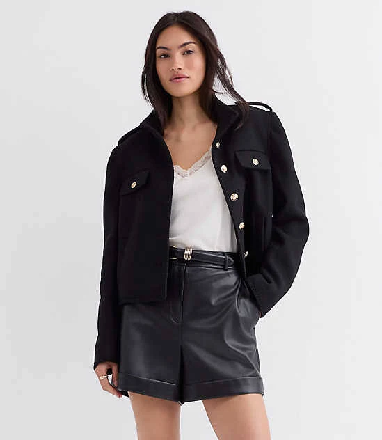 shorts Loft Women's Cuffed Faux Leather Shorts LOFT $19.94