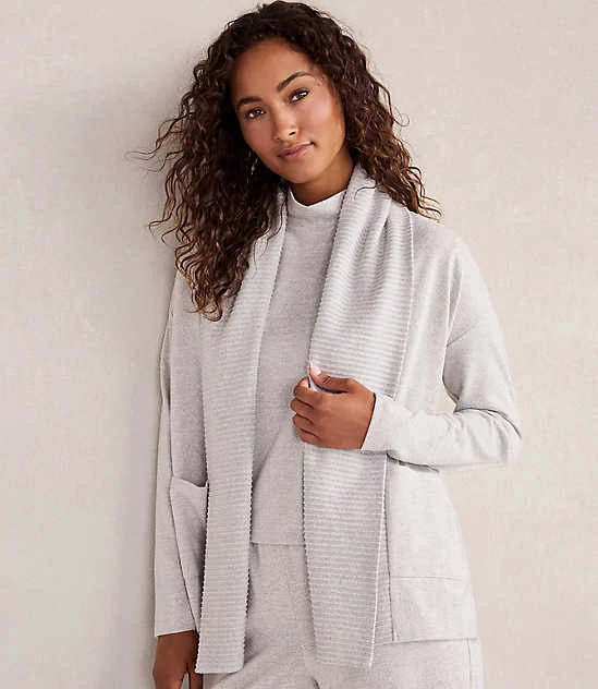 outerwear Loft Women's Haven Well Within Cozy Knit Open Front Cardigan Sweater LOFT $49.88