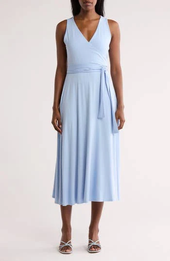 dress Loveappella Women's Wrap Midi Dress Nordstrom Rack $39.97
