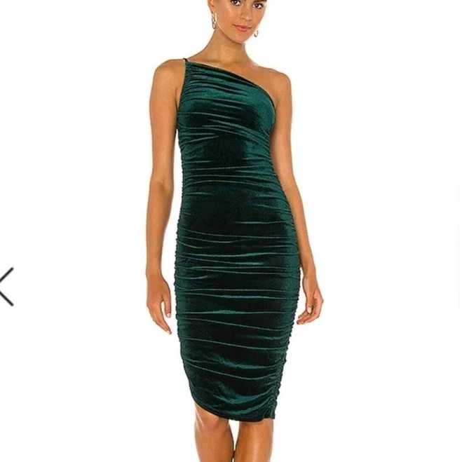 dress Lovers And Friends Green Emerald Bodycon Ruched Midi Dress eBay $105