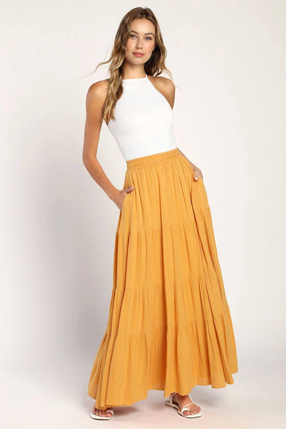 skirt Lulus Embroidered Tiered Maxi Skirt Lulus $55