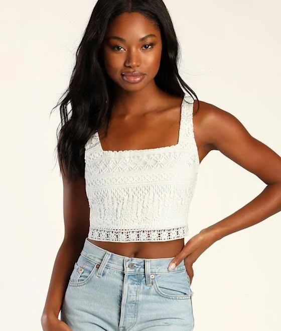 crop top Lulus Exclusive Crochet Lace Crop Top Lulus $39