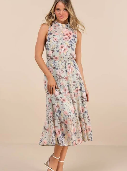dress Lulus Floral Print Midi Dress Lulus $69