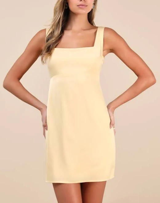 dress Lulus Satin Square Neck Mini Dress Lulus $39.2