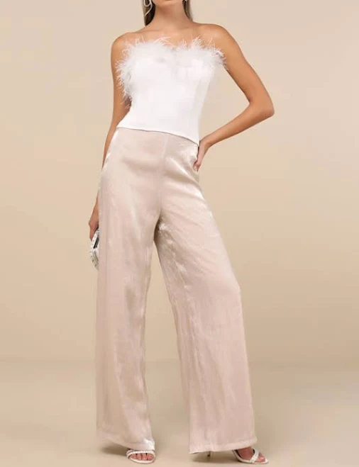 bottoms Lulus Wide-Leg Satin Pants Lulus $28