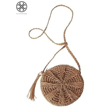 bag luxtrada Straw Crossbody Bag Women Summer Beach Shoulder Bag Handmade Woven Purse with Tassel Walmart - Luxtrada $11.19