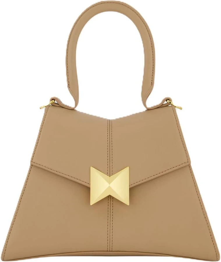 bag Mac Duggal Angular Top Handle Leather Handbag with Gold Hardware Nordstrom $428