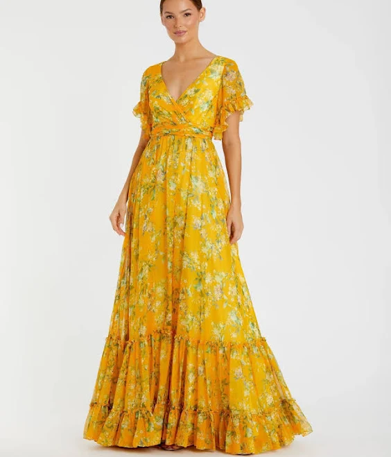 dress Mac Duggal Flounce Sleeve Floral Maxi Dress Mac Duggal $159