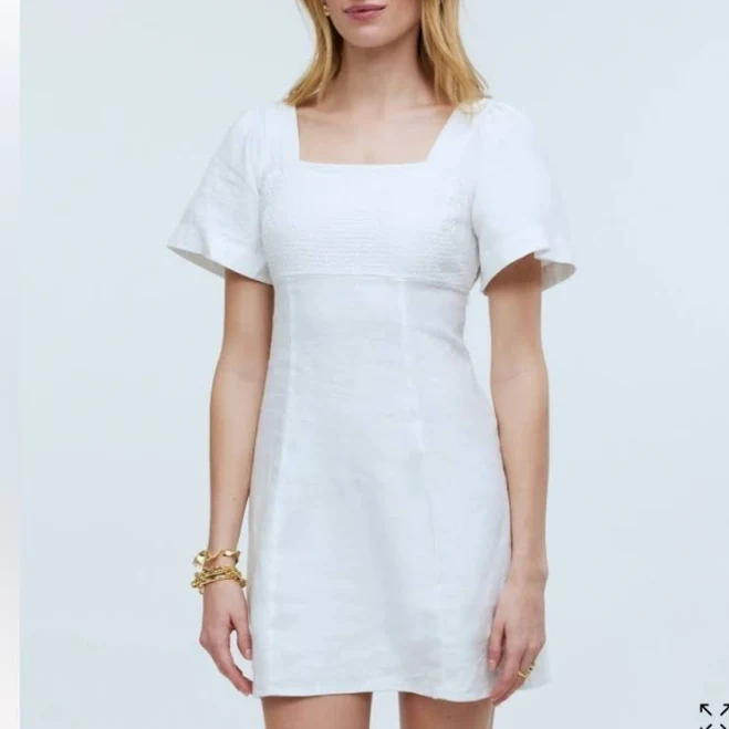 dress Madewell Women's Square-Neck Linen Mini Dress Poshmark $25