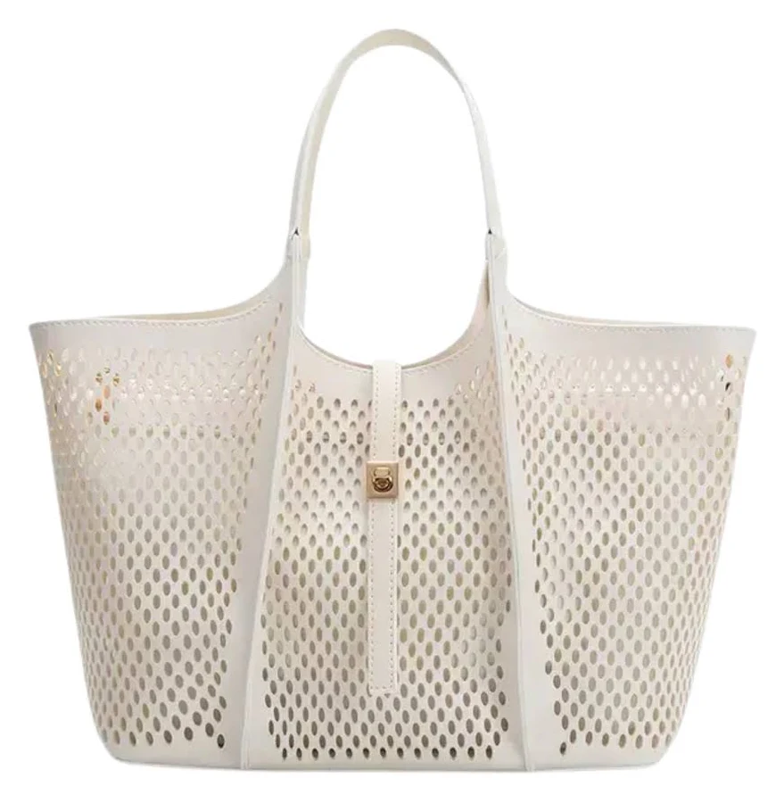 bag Malia and Sasha Vegan Leather Laser Cut Tote Bag Soca Clothing $98