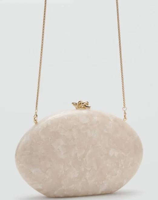 bag MANGO Pearl-Effect Clutch Bag shop.mango.com $89.99