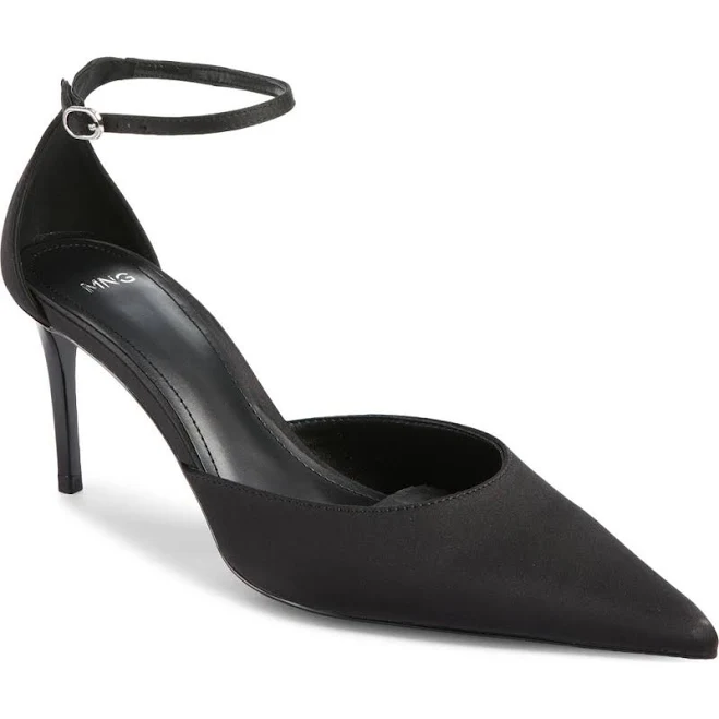 heels MANGO Women's Satin Court Shoes with Ankle Straps Nordstrom $31.99