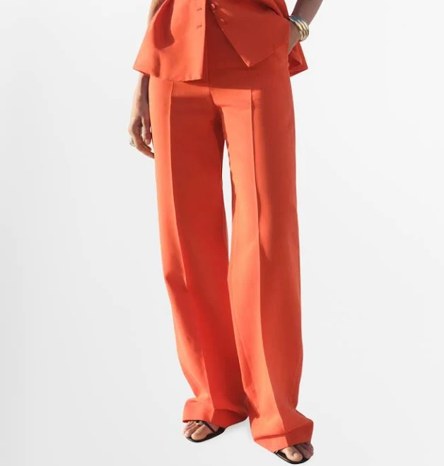 trousers MANGO Women's Straight mid-rise suit Pants Macy's $99.99