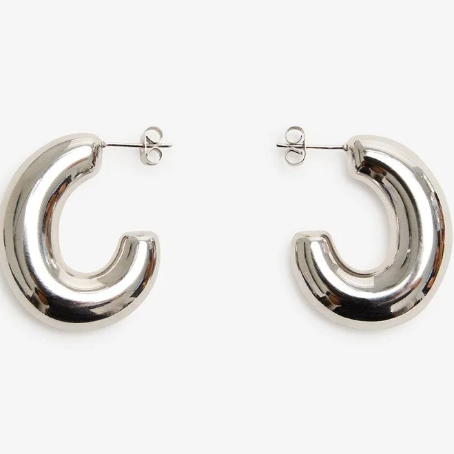 accessory Marcella Isla Chunky Stainless Steel Hoop Earrings Marcella NYC $48