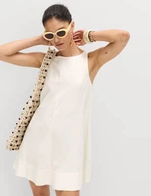 dress Marks & Spencer Linen Rich Scoop Neck Mini Swing Dress Marks & Spencer - United States $78.99