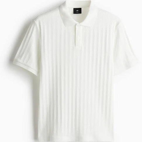 top Men H&M Slim-Fit Textured Jersey Polo Shirt H&M $29.99