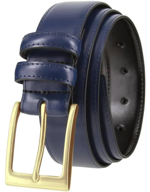 accessory Men's Classic Gold Buckle Genuine Leather Dress Belt Belts.com $19.95