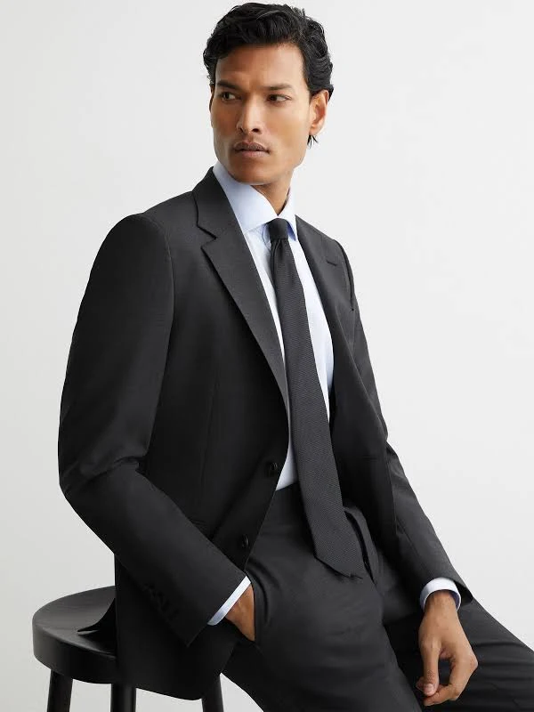 blazer Mens Reiss Promise Tailored-fit Wool-Blend Single-breasted Suit Blazer Reiss $478