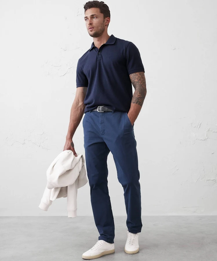 top Men's Slim-Fit Pique Polo Preppy Navy Regular Size XL Banana Republic Factory $30