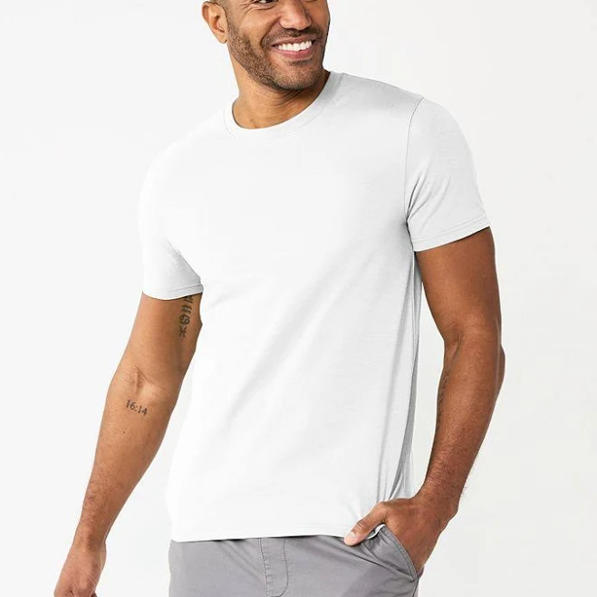 top Men's Sonoma Goods For Life Supersoft Essential Crewneck Tee, Size: Large, New White Kohl's $7.99