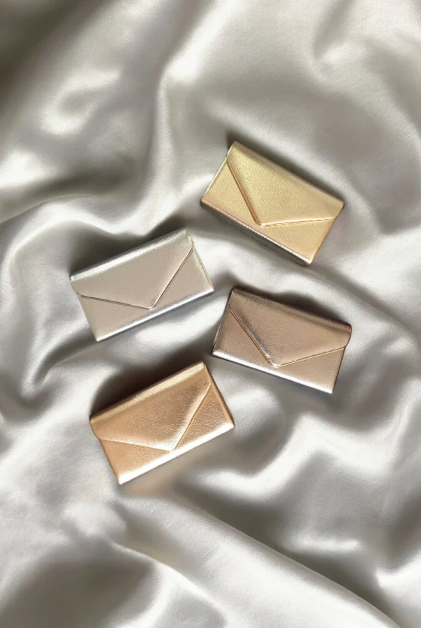 bag Metallic Faux Leather Envelope Clutch Etsy - Seller $27.71