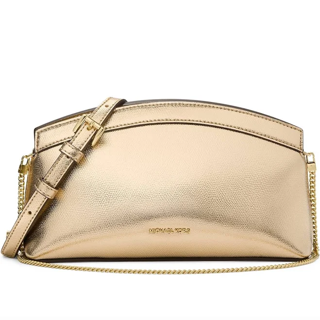 bag MICHAEL Michael Kors Athena Metallic Leather Convertible Crossbody Clutch Bloomingdale's $199.5