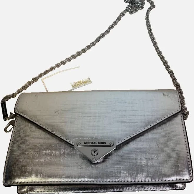 bag MICHAEL Michael Kors Grace Metallic Leather Envelope Clutch eBay - go2threads $56.25