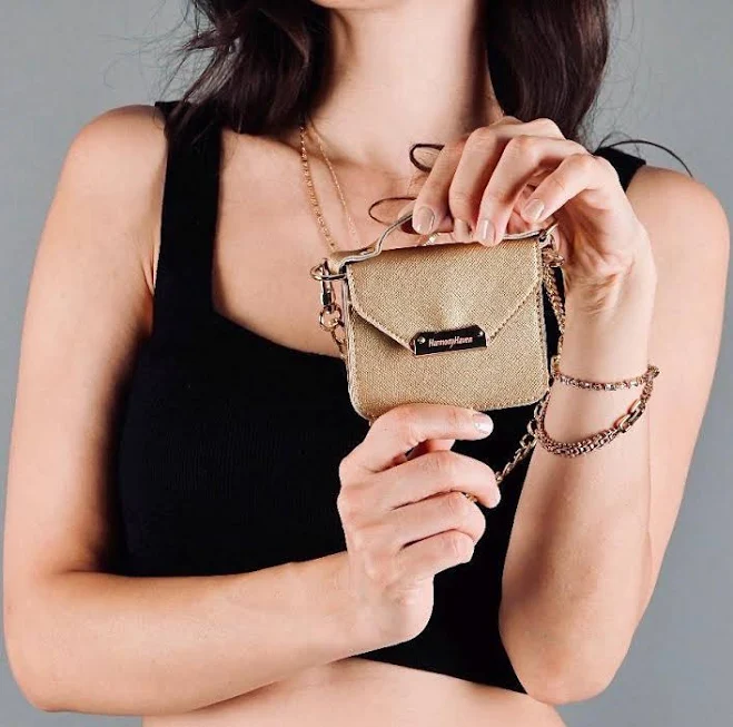 bag Micro Vegan Leather Crossbody Bag with Gold Chain Strap Etsy - Seller $19.37