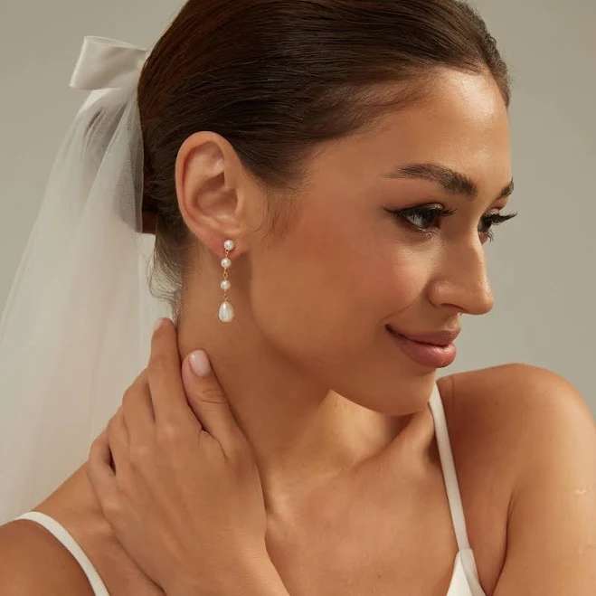 accessory Minimalist Freshwater Pearl Drop Earrings Etsy - Seller $21.45