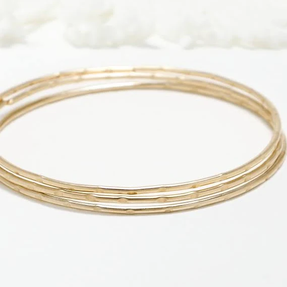 accessory Minimalist Gold Filled Bangle Bracelet Set of 3 Etsy - IrresistiblyMinimal4 $153.74