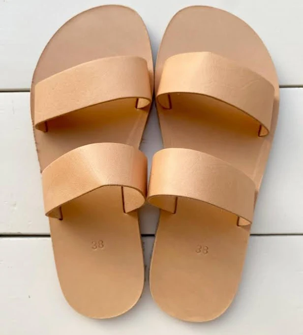 shoes Minimalist Leather Slide Sandals Etsy - GrecianSandals $76