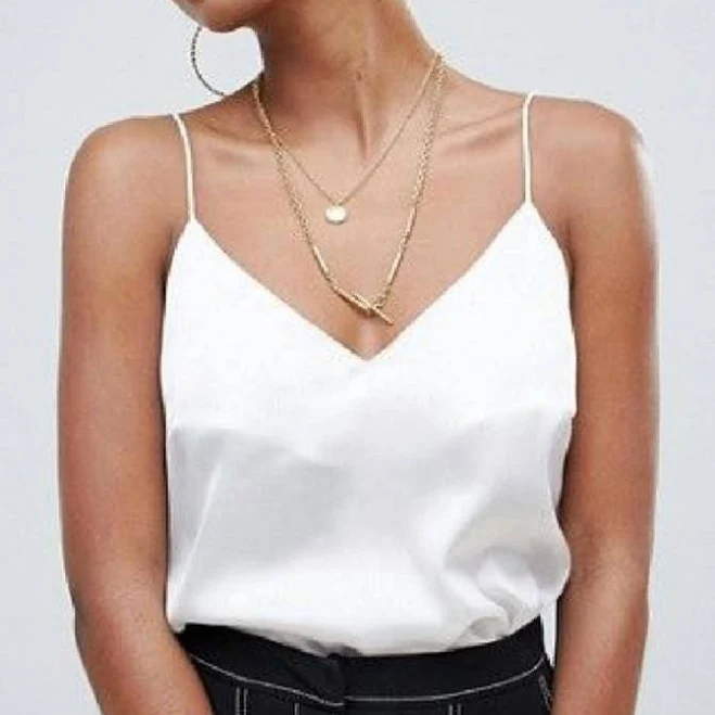 top Minimalist Satin Cami Top with Spaghetti Strap Etsy - Seller $32.09