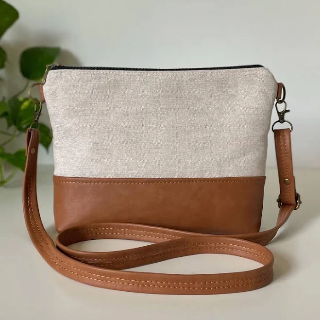 bag Minimalist Vegan Leather Canvas Crossbody Bag Etsy - Seller $48