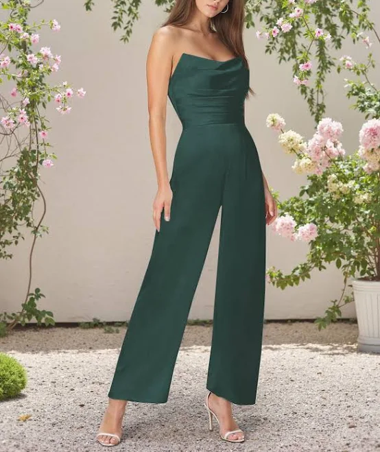 jumpsuit Missacc Strapless Cowl Neck Silk Like Satin Bridesmaid Dress Missacc $109