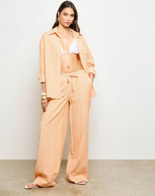 matching set Missguided Oversized Linen Button Down Wide Leg Pants Set missguided $24.82