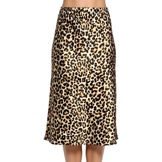 skirt Modenaire Women's Leopard Print Bias Cut Satin Midi Skirt Nordstrom $98