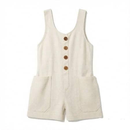 romper Momihoom Sleeveless Linen-Blend Romper with Patch Pockets Walmart - Momihoom $14.99