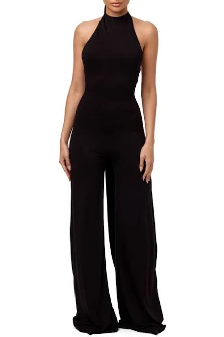 jumpsuit Naked Wardrobe Women's Halter Wide Leg Jumpsuit Nordstrom $98
